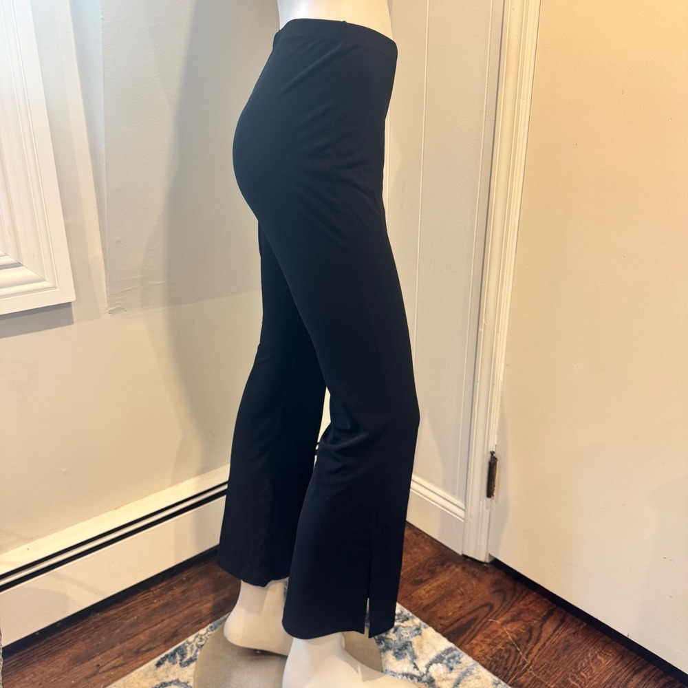COIN Black Flare Leg Pants Side Slit Essential | Size S